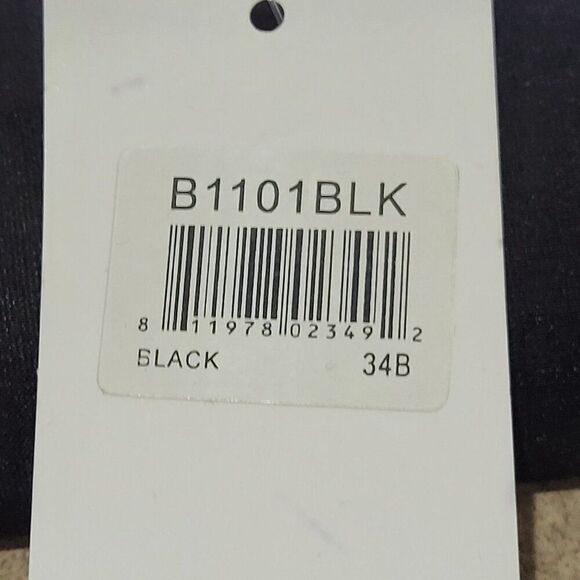 Hers by Herman Black Racerback Bra Sz 34B - Picture 6 of 7